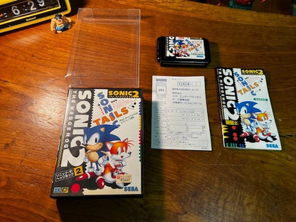 Sonic the Hedgehog 2 – Mega Drive – Sega – CIB – Excellent – UV Protective Cover