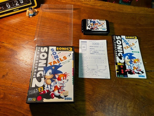 Sonic the Hedgehog 2 – Mega Drive – Sega – CIB – Excellent – UV Protective Cover