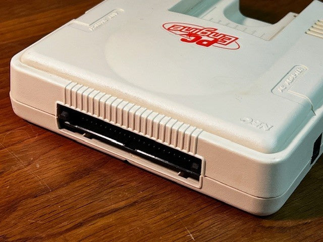 NEC PC Engine White Console System + Blaster Controller, Orange Back Cover