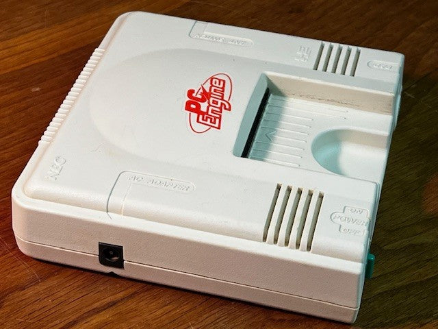 NEC PC Engine White Console System + Blaster Controller, Orange Back Cover