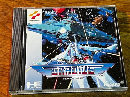 NEC PC Engine KONAMI Gradius HuCard Japan w/Box Instructions Reg Card