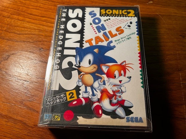 Sonic the Hedgehog 2 – Mega Drive – Sega – CIB – Excellent – UV Protective Cover