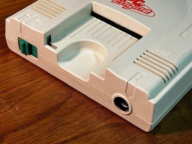 NEC PC Engine White Console System + Blaster Controller, Orange Back Cover