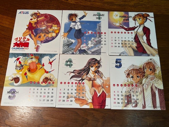 Sega Saturn Purikura Daisakusen Atlus CIB w/ 1997 Calendar Excellent