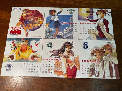 Sega Saturn Purikura Daisakusen Atlus CIB w/ 1997 Calendar Excellent