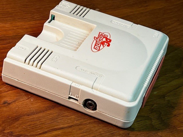 NEC PC Engine White Console System + Blaster Controller, Orange Back Cover