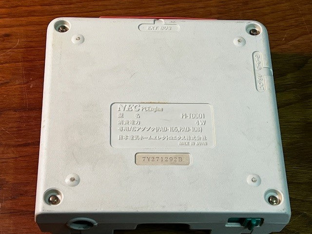 NEC PC Engine White Console System + Blaster Controller, Orange Back Cover