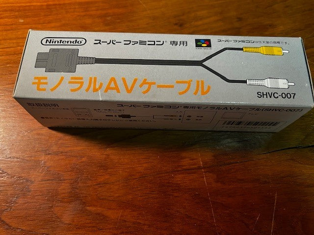 SUPER FAMICOM MONO AV CABLE SHVC-007 -BOXED - TESTED